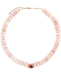 Jacquie Aiche - Yellow Gold, Pink Tourmaline And Pink Opal Beaded Necklace - Lyst
