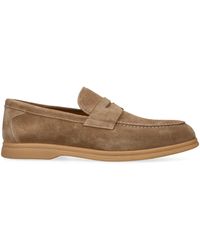 Doucal's - Suede Wash Penny Loafers - Lyst