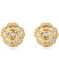 CHANEL - And Diamond Camélia Earrings - Lyst