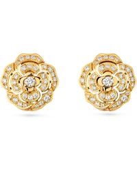 CHANEL - And Diamond Camélia Earrings - Lyst