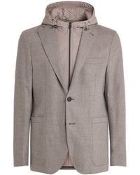 Corneliani - Virgin Wool-Cashmere Hooded Blazer - Lyst