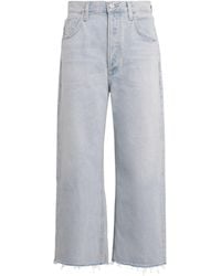 Citizens of Humanity - Raw-Hem Ayla Cropped Wide-Leg Jeans - Lyst