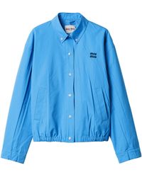 Miu Miu - Logo Motif Blouson Jacket - Lyst