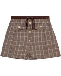Maje - Wool-Cotton Check Mini Skort - Lyst
