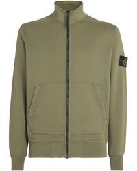 Stone Island - Organic Cotton Zip-Up Sweatshirt - Lyst