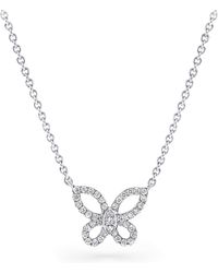 Graff - Small White Gold And Diamond Butterfly Necklace - Lyst