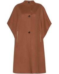 Max Mara - Virgin Wool Button-Up Cape - Lyst