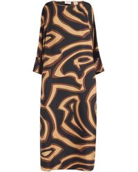PUCCI - Silk Labirinto Print Maxi Kaftan Dress - Lyst