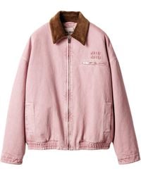 Miu Miu - Logo Padded Denim Jacket - Lyst