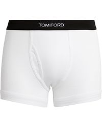 Tom Ford - Cotton-Stretch Logo Trunks - Lyst