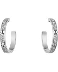 Cartier - And Diamond Love Hoop Earrings - Lyst