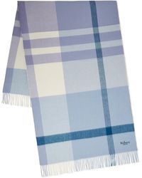 Mulberry - Large Merino Wool Check Scarf - Lyst