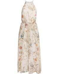 Eleventy - Silk Floral Print Maxi Dress - Lyst