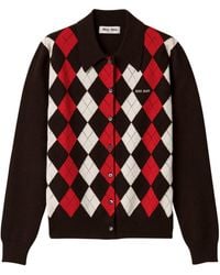 Miu Miu - Cashmere Collared Cardigan - Lyst