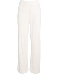 Leset - Cotton Pointelle Lounge Trousers - Lyst