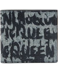 Alexander McQueen - Leather Graffiti Logo Bifold Wallet - Lyst