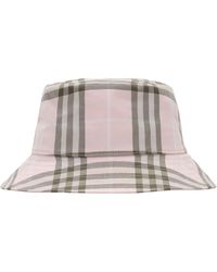Burberry - Cotton Check Bucket Hat - Lyst