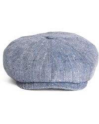 Stetson - Silk-Linen Herringbone Flat Cap - Lyst