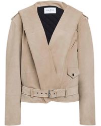 Alaïa - Suede Hooded Biker Jacket - Lyst