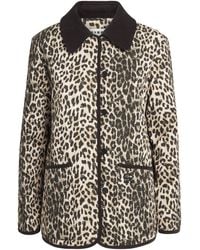 RIXO London - Cotton Leopard Earla Quilted Jacket - Lyst