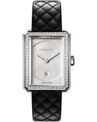 CHANEL - Medium Steel And Diamond Boy·Friend Watch - Lyst