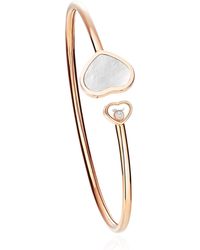 Chopard - Diamond And Mother-Of-Pearl Happy Hearts Bracelet - Lyst