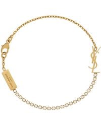 Saint Laurent - Embellished Cassandre Bracelet - Lyst