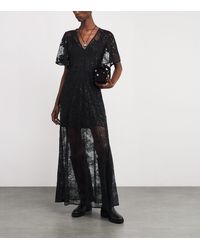 Maje Lace Maxi Dress in Black | Lyst Maje Lace Maxi Dress in Black | Lyst