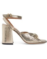 Maje - Metallic Leather Twisted Sandals 85 - Lyst