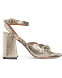 Maje - Metallic Leather Twisted Sandals 85 - Lyst