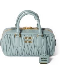 Miu Miu - Matelassé Leather Arcadie Top-Handle Bag - Lyst