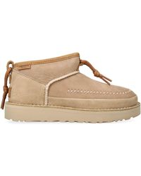 UGG - Ultra Mini Crafted Logo-patch Suede And Shearling Ankle Boots - Lyst