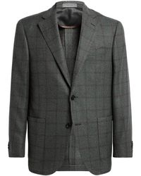 Corneliani - Virgin Wool-Silk-Cashmere Check Blazer - Lyst