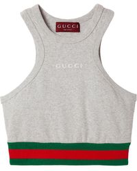 Gucci - Cotton Racerback Crop Top - Lyst