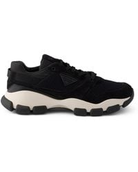 Prada - Logo-Patch Panelled Sneakers - Lyst