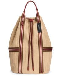 Dolce & Gabbana - Raffia-Leather Essenza Backpack - Lyst