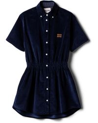 Miu Miu - Corduroy Mini Shirt Dress - Lyst