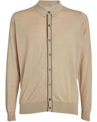 John Smedley - Cotton Button-up Polo Shirt - Lyst