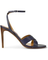 Ralph Lauren - Leather Cleary Heeled Sandals 95 - Lyst