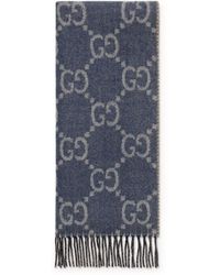 Gucci - GG Jacquard Knit Scarf With Tassels - Lyst