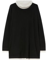 Marina Rinaldi - Wool-Silk Removable Mock-Neck Sweater - Lyst