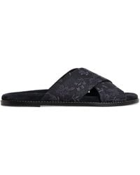 Eleventy - Embroidered Crossover Slides - Lyst