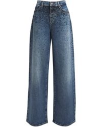 7 For All Mankind - Crystal-Embellished Low Slung High-Rise Jeans - Lyst