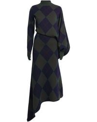 A.W.A.K.E. MODE - Merino Wool Argyle Midi Dress - Lyst
