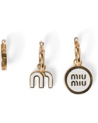Miu Miu - Enamelled Logo Single Earrings - Lyst