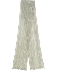 McQueen - Silk Pleated Skull Scarf - Lyst