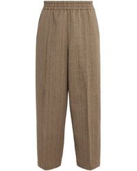 Ami Paris - Wool-Blend Elasticated Wide-Leg Trousers - Lyst