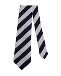 dunhill - Wool-Mulberry Silk Stripe Tie - Lyst