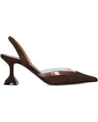 AMINA MUADDI - Suede Lara Slingback Heels 70 - Lyst
