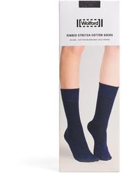 Wolford - Stretch-Cotton Ribbed Mid-Calf Socks - Lyst